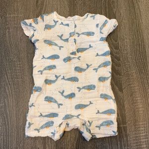 Angel Dear whale print romper 6-12 months